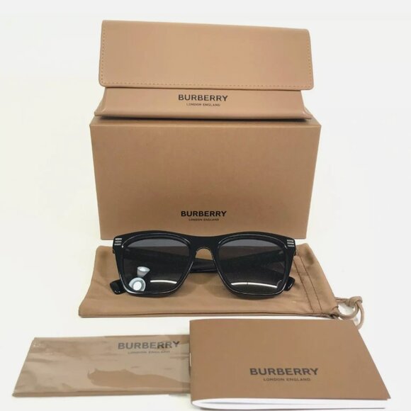 Burberry Sunglasses Black Thick Square Frames with Black Lenses main image 8